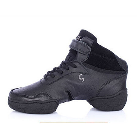 Baskets Sneakers montante en cuir Jazz Hip Hop Fitness pour adulte 3 coloris au choix: noir, rouge, blanc - Dance Store