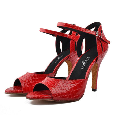 Chaussures de danse pour femme coloris rouge - Hauteur talon de 6 à 10cm