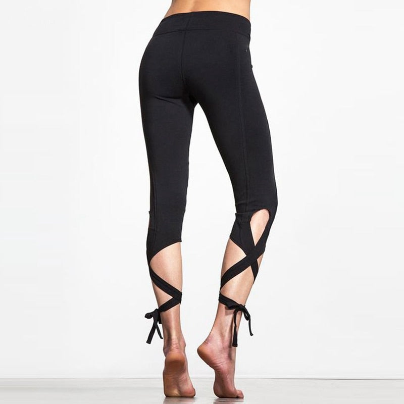 Legging avec noeuds qui entourent le bas de jambe pour adulte 2 coloris au choix: noir ou gris - Dance Store