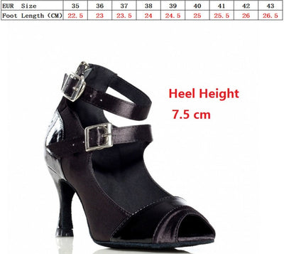 Chaussures de danse pour femme - coloris noir - Hauteur de talons disponibles: 8,5cm ou à personnaliser sur demande - Dance Store