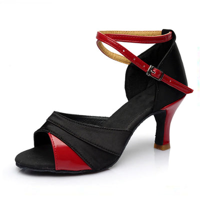 Chaussures de danse pour femme couleur rouge et noir - Talons de 5cm ou 7cm