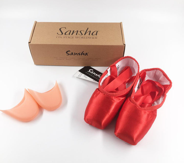 Chaussons Pointes satin Sansha rouge